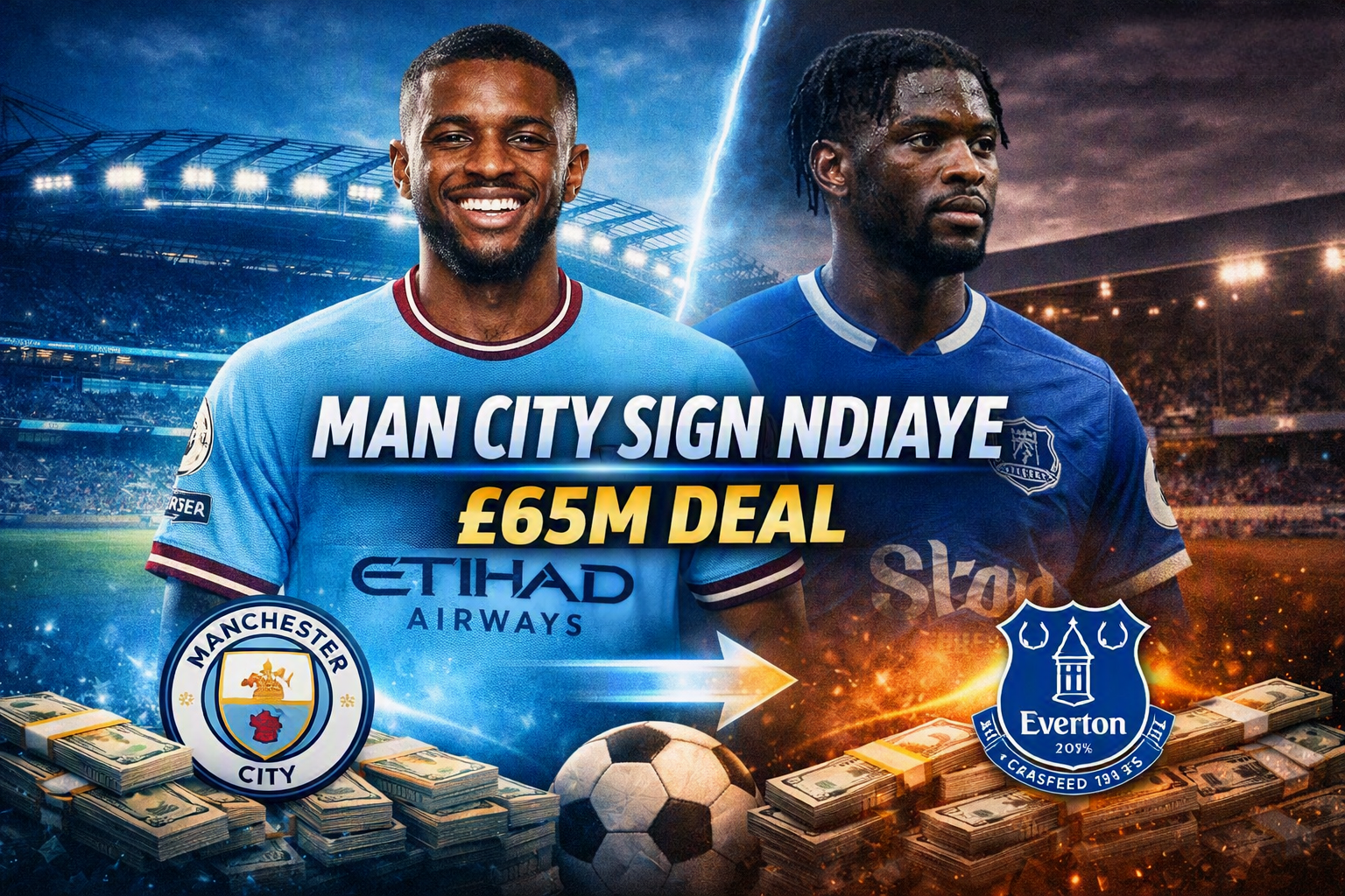 💠 Man City Agree £65 Million Deal for Everton’s Iliman Ndiaye