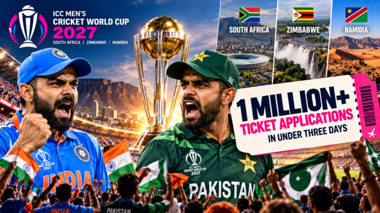 Cricket World Cup 2027 Ticket Demand Surges Past One Million as India-Pakistan Leads the Frenzy